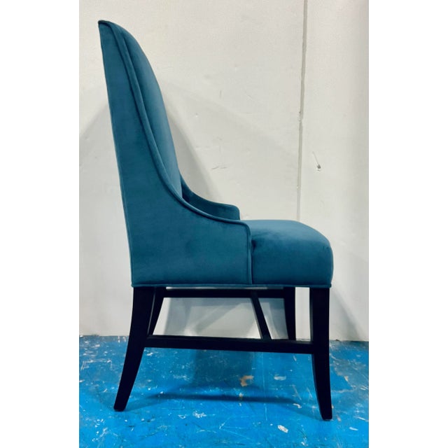 Blue Modern Blue Velvet Dining Chairs Set of 5 For Sale - Image 8 of 8
