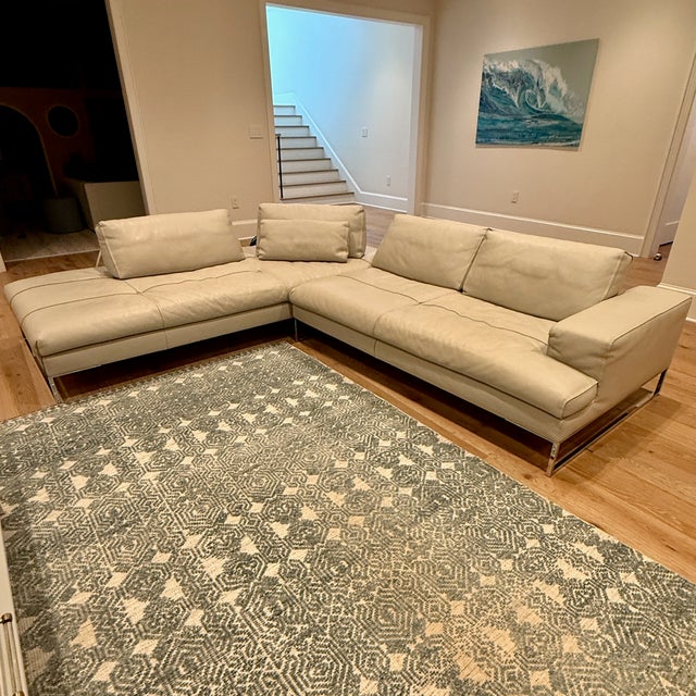 Oyster Gray Gamma Sunset Italian Leather Sectional For Sale - Image 8 of 9