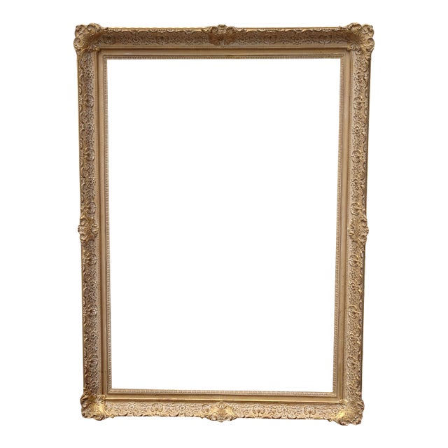 Large Tall 58"Hx45 Vintage French Provincial Gold Ornate Picture Frame For Sale
