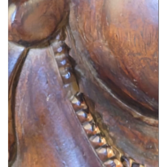 Antique Hand Carved Hardwood Hotei Happy Joyous Buddha Arms Raised Holding a Lotus Flower Table Lamp For Sale - Image 14 of 16