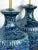 Large Pair 1960s Blue & Teal Drip Glaze Bulbous-Form Lamps With Textured Surface For Sale In San Francisco - Image 6 of 8