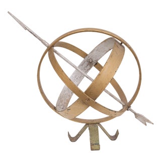 Vintage Handmade Metal Sundial, 1950s For Sale