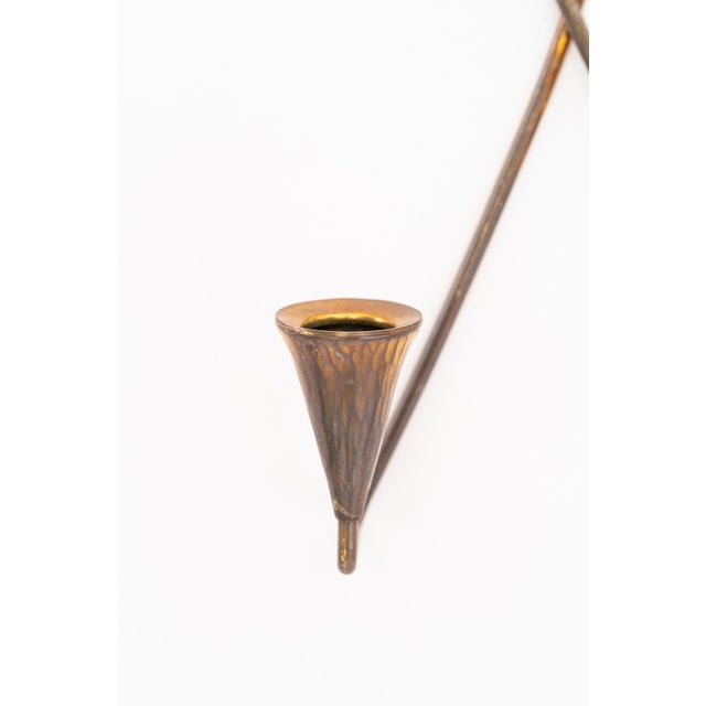 Mid-Century Modern Wall Brass Candleholder, Vienna, Austria, 1950s For Sale - Image 3 of 8