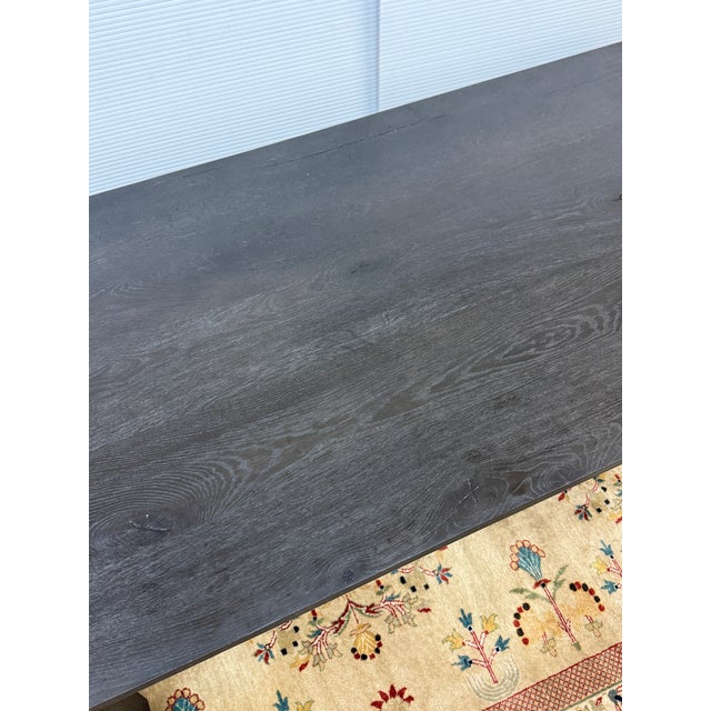 Restoration Hardware Oak Wood Coffee Table, Black For Sale - Image 9 of 12