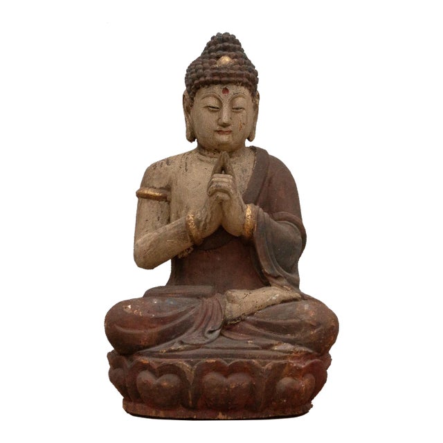 Antique Finely Carved Seated Buddha For Sale