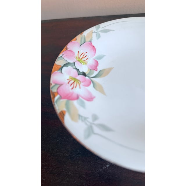 Japanese Antique, Early 20th Century Noritake Japan Azalea Porcelain Footed Candy Dish / Compote For Sale - Image 3 of 7