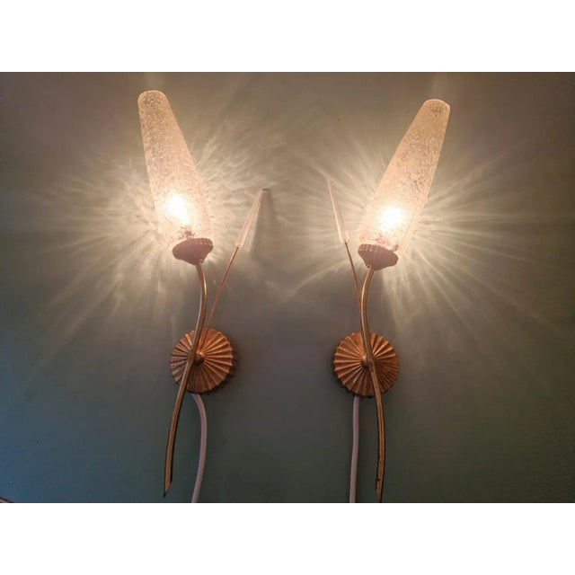 Mid-Century French Floral Wall Sconces, 1950s, Set of 2 For Sale - Image 13 of 13