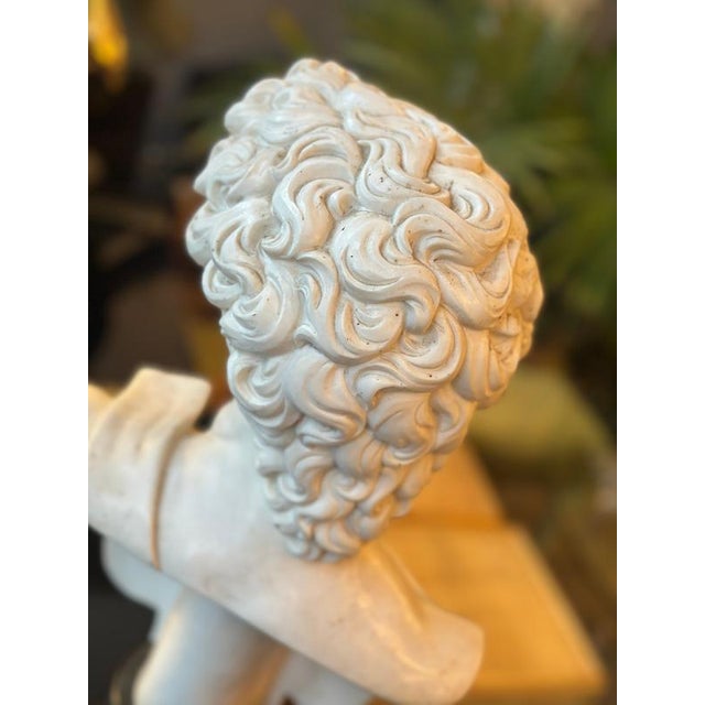 Composite Marble Bust of David For Sale - Image 5 of 11