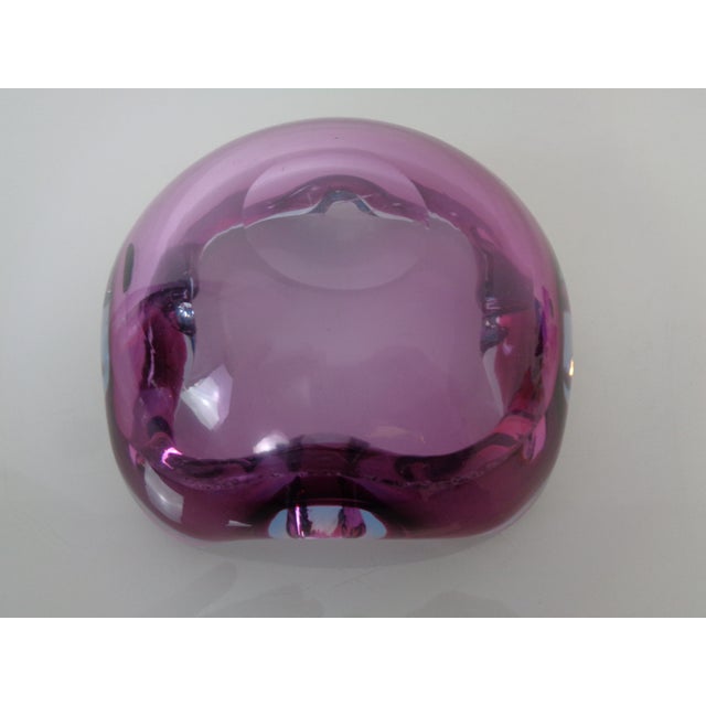 Purple & Turquoise Sommerso Murano Glass Bowl, Italy, 1960s For Sale - Image 12 of 13