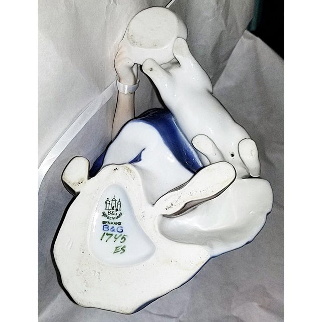 1960s 1960s Royal Copenhagen Porcelain Figurine, Girl With Cat For Sale - Image 5 of 5