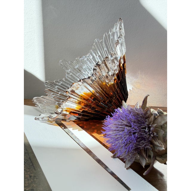 Amber Revontuli Bowl in Ice Glass by Tauno Wirkkala for Humppila, Finland, 1970s For Sale - Image 14 of 18