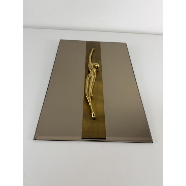 Italian Sacred Painting in Smoked Glass and Brass, 1960s For Sale - Image 11 of 12