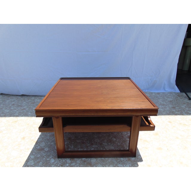 Mid-Century Modern Refinished Square John Keal Coffee Table For Sale - Image 3 of 11