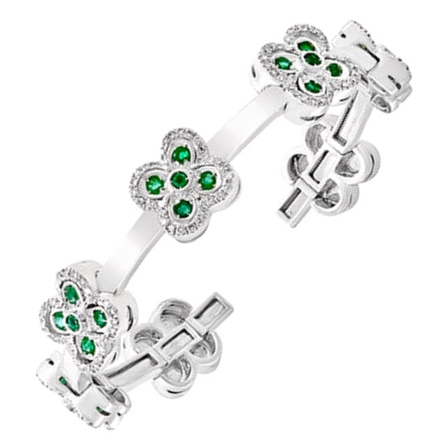 Emerald and Diamond and Gold 37 Grams Cuff Bangle /Bracelet in 18 Karat Gold For Sale - Image 15 of 18