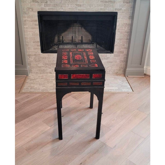 Wood 17th/18th Century Antwerp Ebonized Wood Faux Red Tortoiseshell Standing Box Silverware Chest For Sale - Image 7 of 18