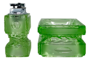 Vintage Italian Green Smoking Set by Antonio Imperatore, 1970s, Set of 2