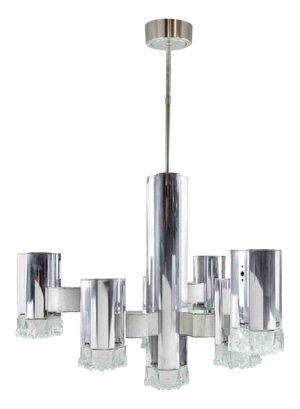 Modernist Chandelier attributed to Gaetano Sciolari, 1970s