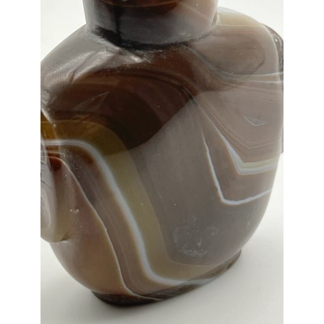 Vintage Botswana Banded Agate Snuff Bottle For Sale - Image 9 of 10