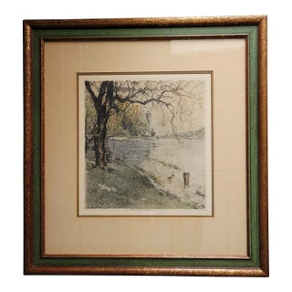 Etching of Persenberg Castle (Austria) by Luigi Kasimir (1881-1962) For Sale
