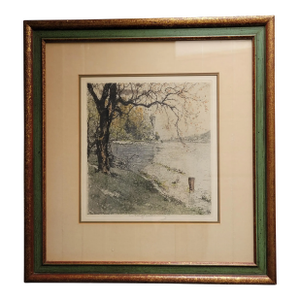 Etching of Persenberg Castle (Austria) by Luigi Kasimir (1881-1962)