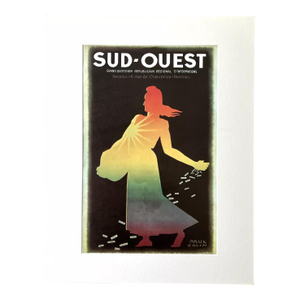 Vintage Paul Colin Print of "Sud-Ouest" Poster in 14x18 Mat