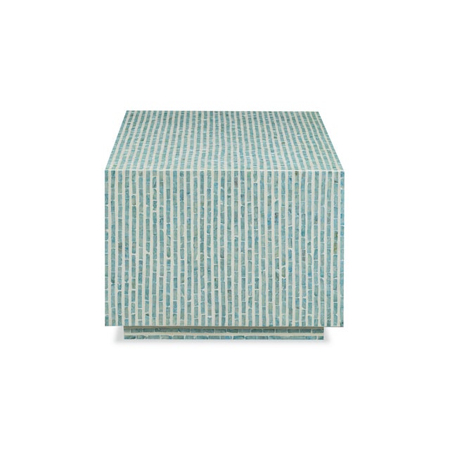 Earl Light Blue Capiz Shell Coffee Table For Sale - Image 4 of 7