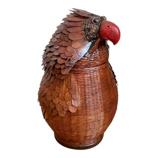 Vintage Shanghai Weave Parrot Basket For Sale