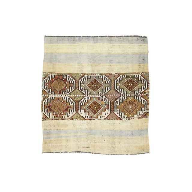 Textile Vintage Turkish Kilim Rug For Sale - Image 7 of 7