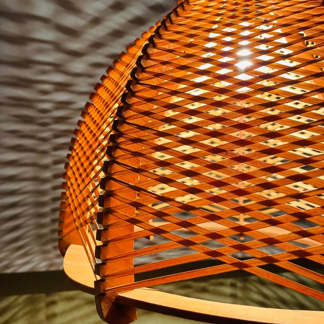 Large Portuguese Rustic Wood and Rattan Hanging Lamp, 1960s For Sale - Image 12 of 15