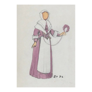 1932 Pilgrim Lady Costume Painting by Eunice Starkie