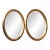 Pair of Vintage Deknudt Giltwood Oval Beveled Mirrors – Hollywood Regency, Belgium, 1970s For Sale