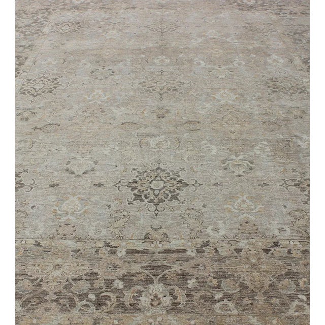 Traditional Fine Weave Sivas Rug in Ivory and Brown by Keivan Woven Arts 10'4 X 13'6 For Sale - Image 3 of 13
