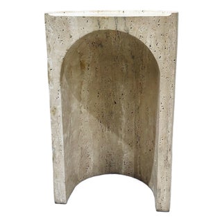 Revelation Modern Travertine Basilica Accent Table For Sale