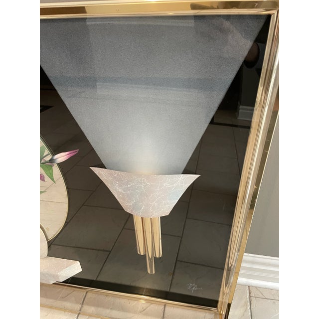 1980s Vintage 1980s Mixed Media 3d Art Jon Gilmore Shadow Box With Flower/Vase Acrylic Plexiglass Case For Sale - Image 5 of 11