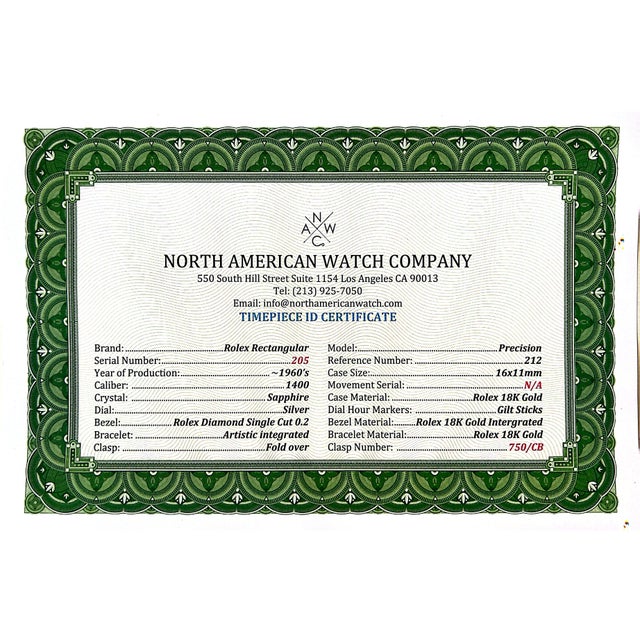 Silver Vintage Ladies’ Rolex Precision Diamond Cocktail Watch in 18k Gold For Sale - Image 8 of 8