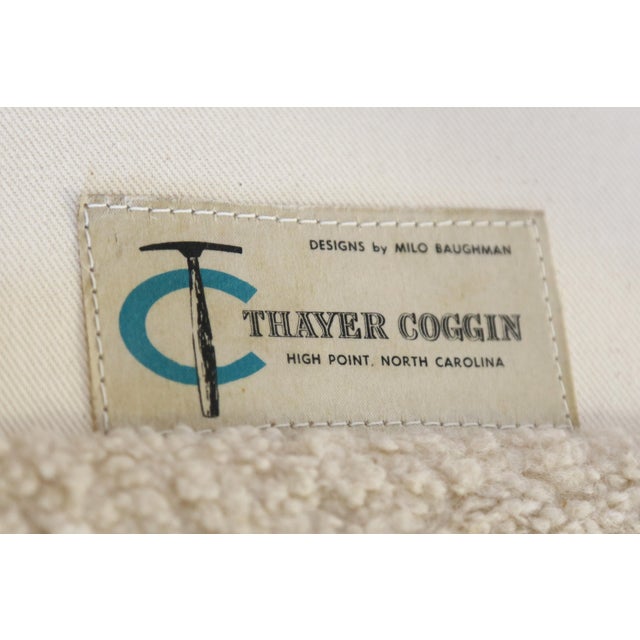 1960s Milo Baughman for Thayer Coggin Rosewood and Heavy Boucle Swivel Chairs For Sale - Image 14 of 14