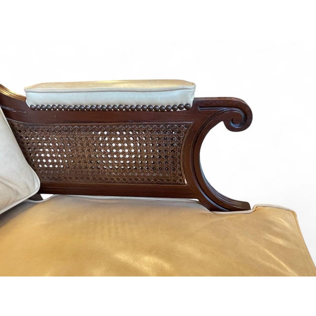 Wood Baker Regency Style Leather Library Chair For Sale - Image 7 of 12