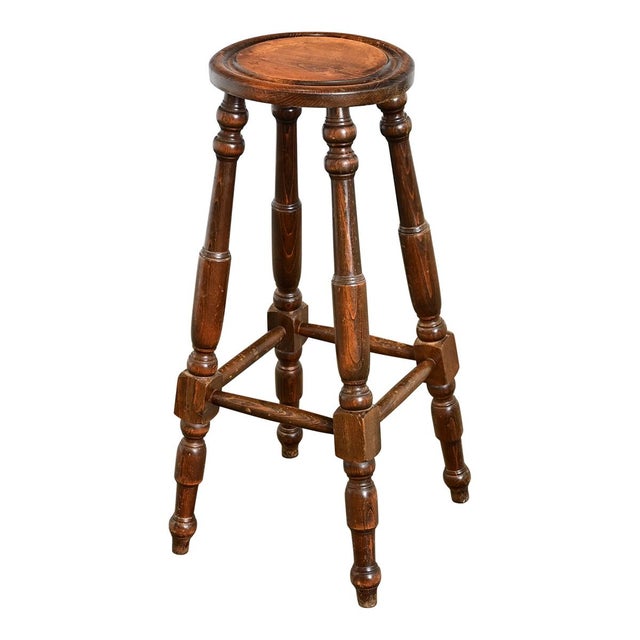 English 19th Century Carved & Turned Oak Stool For Sale - Image 10 of 10