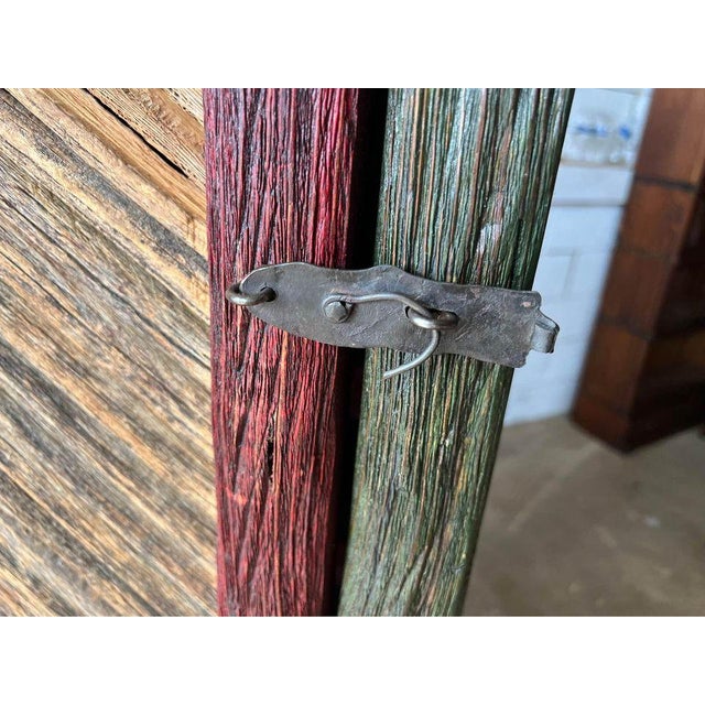 Vintage Farmhouse Rustic Style Solid Oak Wine Cabinet For Sale In Washington DC - Image 6 of 9