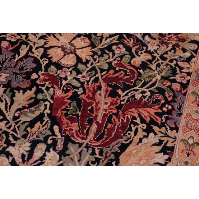 Shabby Chic Shabby Chic Willaim Morris Design Black/Black Wool Rug - 9'0'' X 12'2'' For Sale - Image 3 of 10