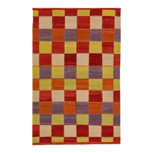 2020s Modern Kilim Handmade Multicolor Geometric Wool Rug