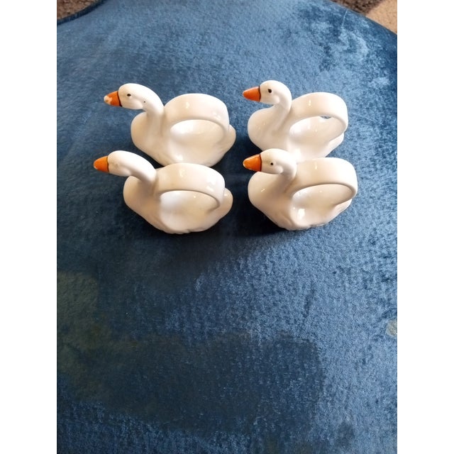 1980s Swan/Goose Wide Napkin Rings - Set of 4 For Sale - Image 4 of 4