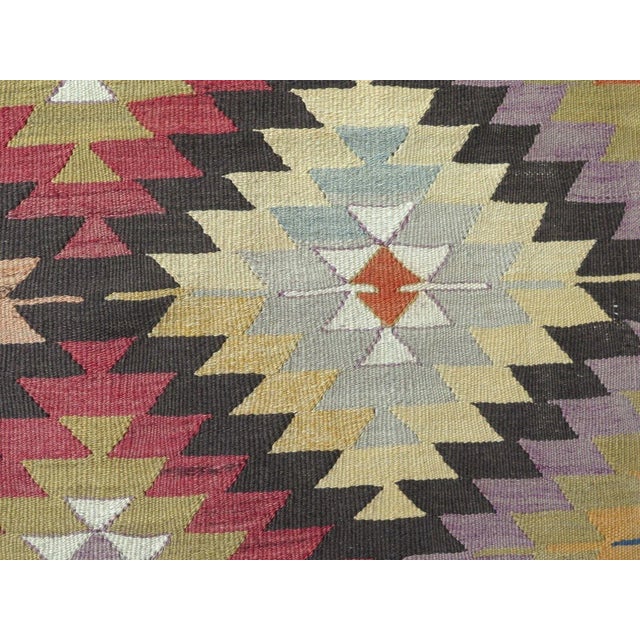 Tan 1960s Vintage Turkish Handmade Kilim Rug - 63"x136" For Sale - Image 8 of 13