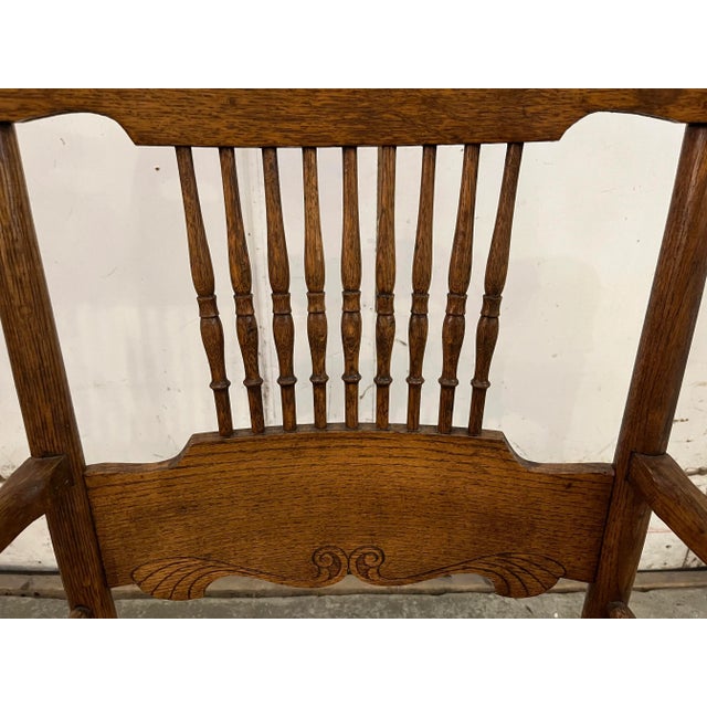 Late 19th Century Late 19th Century Victorian American Oak Desk Chair For Sale - Image 5 of 9