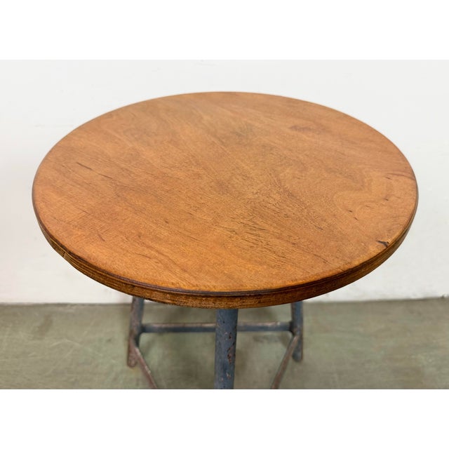 Industrial Grey Workshop Stool, 1960s For Sale - Image 10 of 14