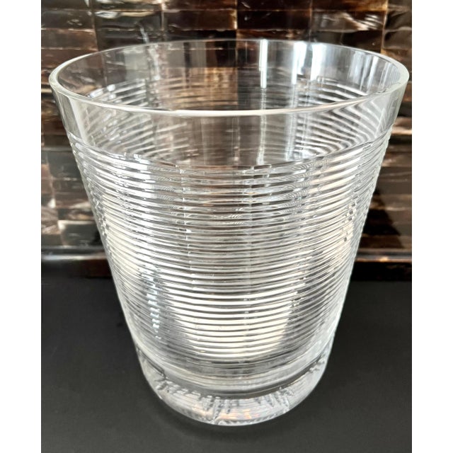 Ribbed Crystal Ice or Champagne Bucket For Sale - Image 4 of 11