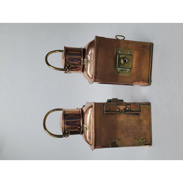 English Port and Starboard Ships Lanterns For Sale - Image 9 of 12
