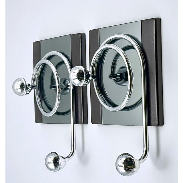 Black Italian Space Age Wall Coat Hooks, 1970s, Set of 5 For Sale - Image 8 of 16