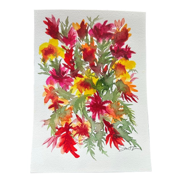 Signed Original Watercolor Botanical by Nancy Smith For Sale