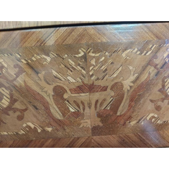 Brown French-Style Marble-Top Commode For Sale - Image 8 of 8